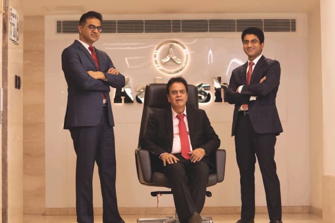 Dr. J C Chaudhry and his sons, Aashish (Left) and Aakash (Right), speak in one voice.