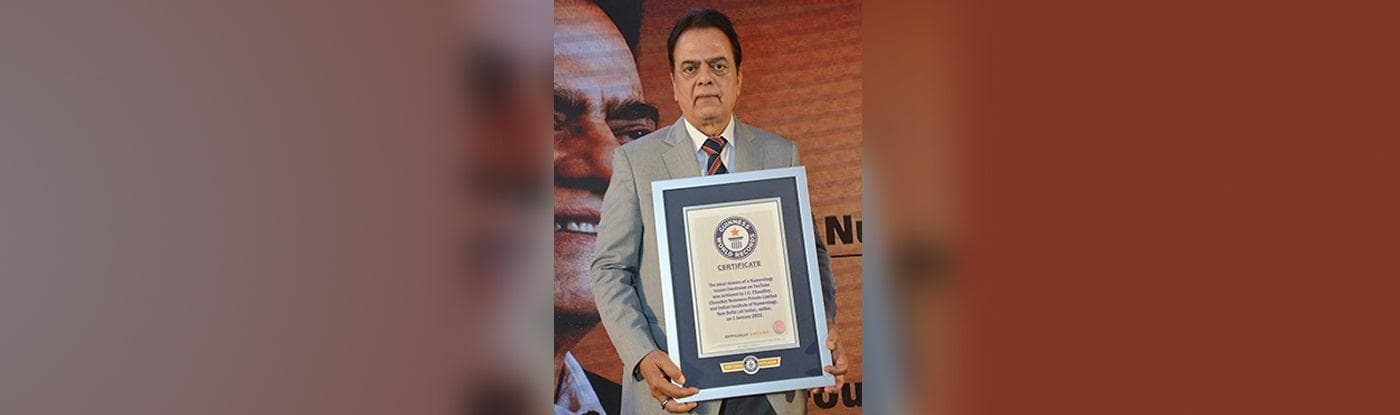 mr j c chaudhry one top numerologists india wins first ever guinness world record