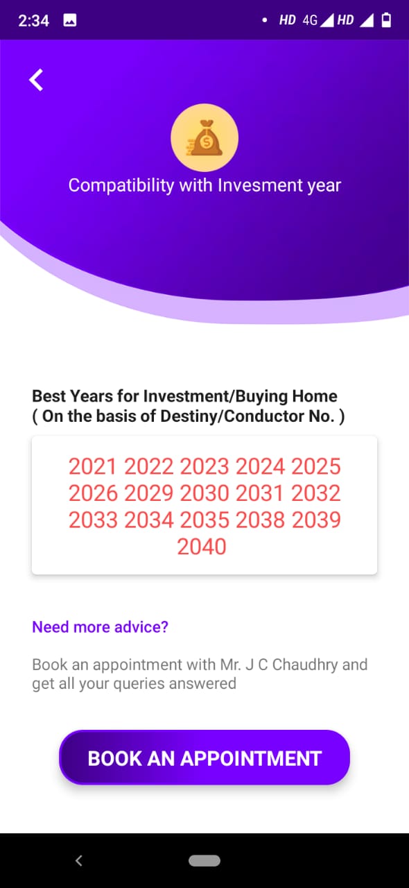 best year for investment - JC Nummerro App