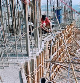 Concreting Of Lion Taurs Under Progress at Vaishno Devi Dham Vrindavan by J C Chaudhry Numerologist