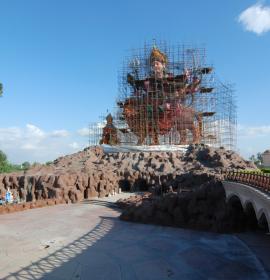 View of Mata ki murti From CourtYard at Vaishno Devi Dham Vrindavan by J C Chaudhry Numerologist