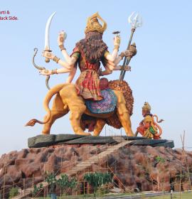 View Of Mata Ki Murti and hanumanji from Back Side at Vaishno Devi Dham Vrindavan by J C Chaudhry Numerologist