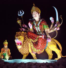 Night View Mata Murti at Vaishno Devi Dham Vrindavan by J C Chaudhry Numerologist