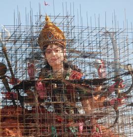 Scaffolding Of Mata Murti at Vaishno Devi Dham Vrindavan by J C Chaudhry Numerologist