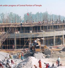 Concreting work under progress of Central Portion Of Temple at Vaishno Devi Dham Vrindavan by J C Chaudhry Numerologist
