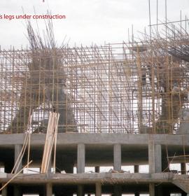 View Of Lion's Legs under Construction at Vaishno Devi Dham Vrindavan by J C Chaudhry Numerologist