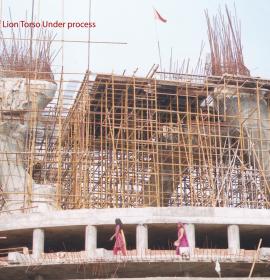 Shutter of Lion Torso Under Process zoom at Vaishno Devi Dham Vrindavan by J C Chaudhry Numerologist