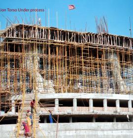 Shutter of Lion Torso Under Process at Vaishno Devi Dham Vrindavan by J C Chaudhry Numerologist