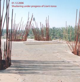 Shuttering under Progress Of Lion's Torso at Vaishno Devi Dham Vrindavan by J C Chaudhry Numerologist