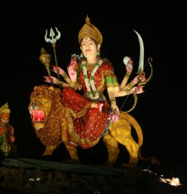Night View Of Mata Murti at Vaishno Devi Dham Vrindavan by J C Chaudhry Numerologist