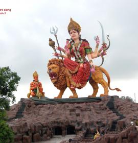 Front View Of Mata Murti Along withStatue Of Hanuman Ji at Vaishno Devi Dham Vrindavan by J C Chaudhry Numerologist