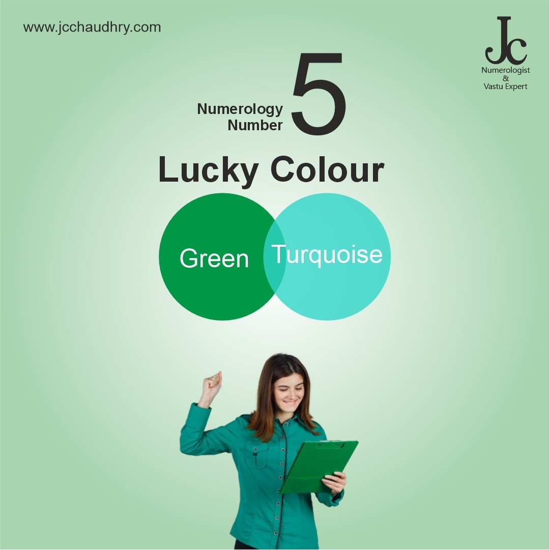 lucky colours for number 5
