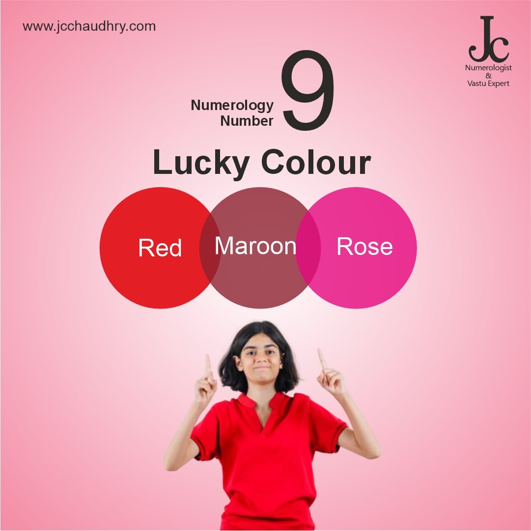 lucky colours for number 9