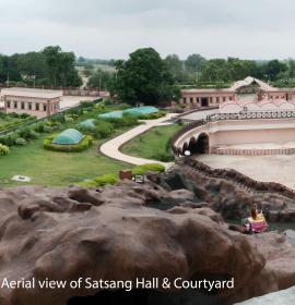 Aerial View Of Satsang Hall & Caurtyard at Vaishno Devi Dham Vrindavan - JC Chaudhry Vedic Numerology